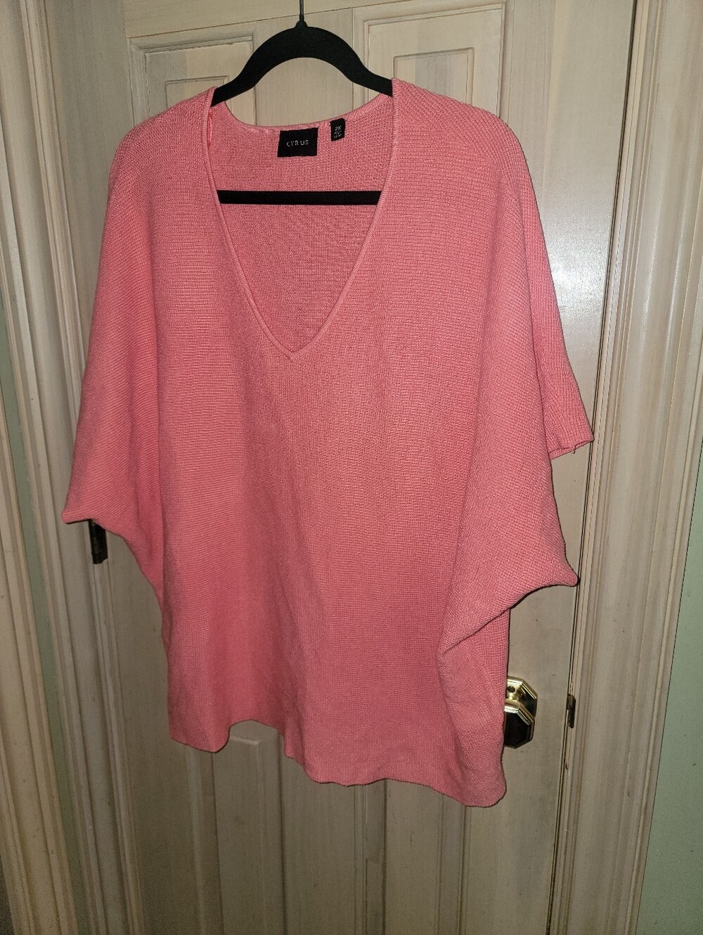 Womens Plus Sz 2X Cyrus Peach Summer Sweater Batwing